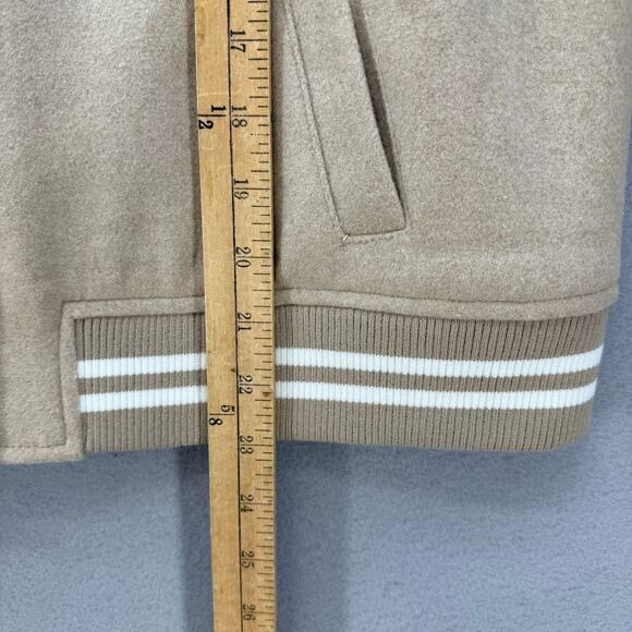 True Religion Jacket Women's XL Tan White True Varsity Jacket Retro 50s 60s NWT - Picture 11 of 11
